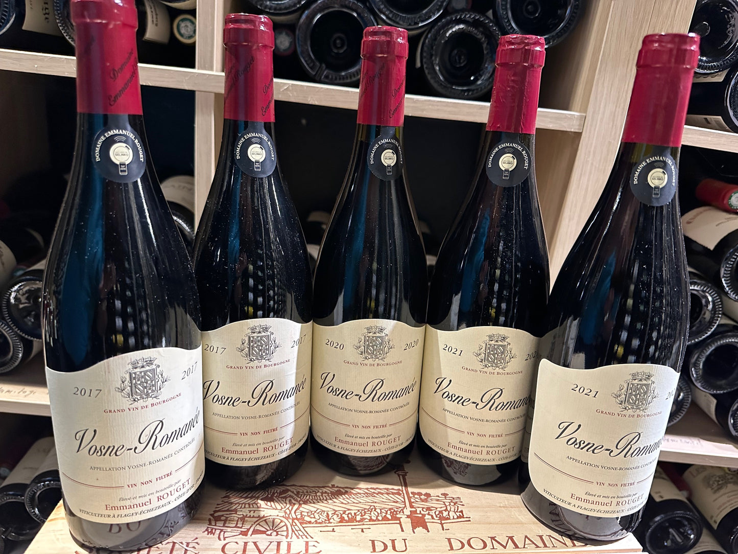 Lot de 5 bouteilles Vosne Romanée Emmanuel ROUGET